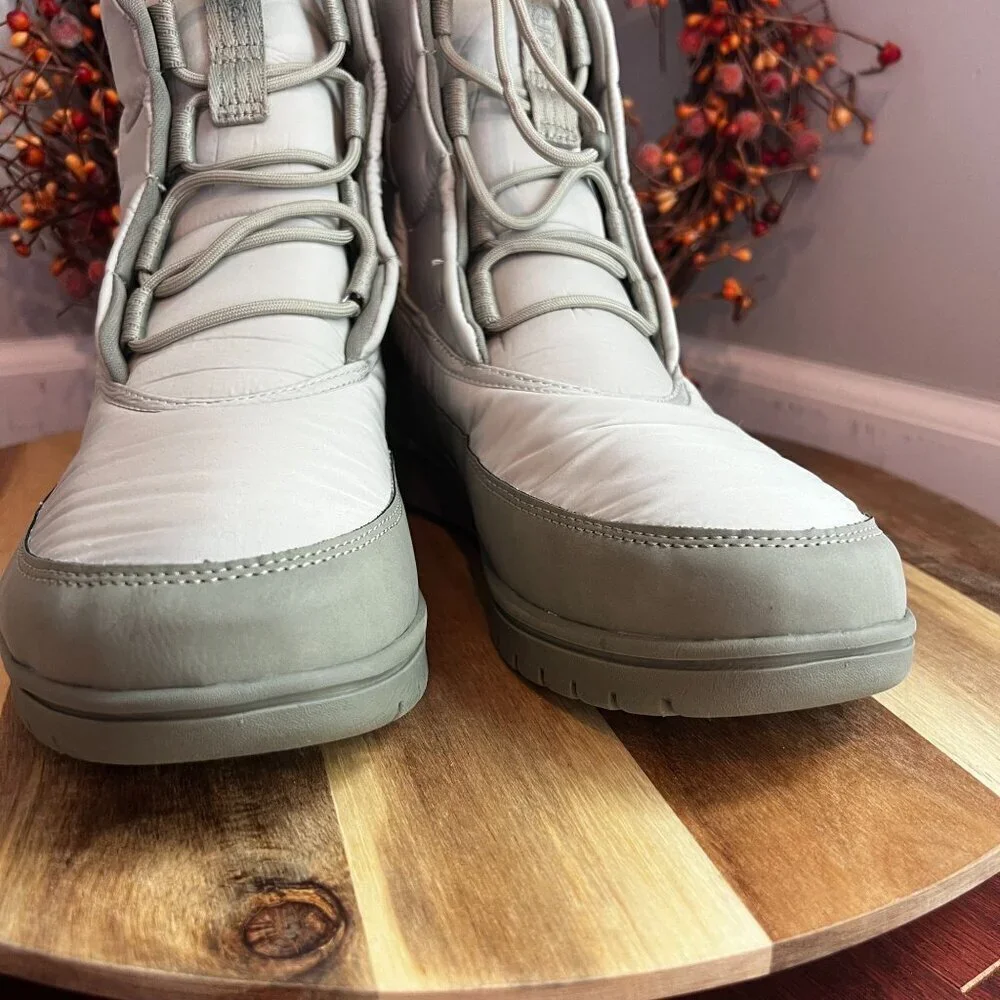 Ryka Womens Solace Lace-up Short Rain Boots Sz 11 WIDE in Abbey Green
